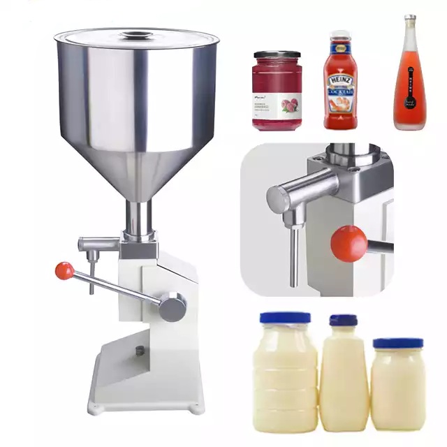 Manual pneumatic small bottle juice cream oil liquid filling machine