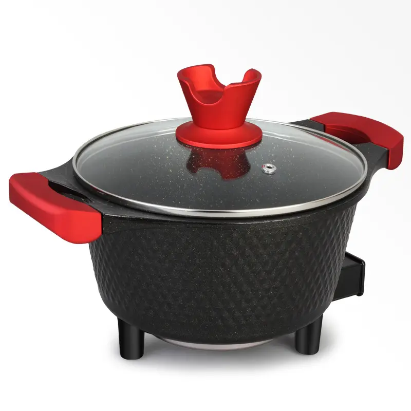Electric Cooking Port Covered Bead 700w Non Stick Electric Fry Pan With Adjustable Temperature