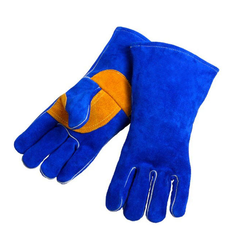 Welding safety gloves ce standard premium protective safety electric leather heat resistant welding gloves