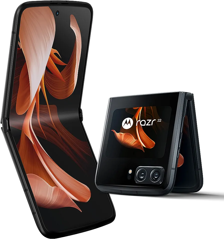 Motorola Razr Flip Mobile Phone Design, Quick View Display, 6.7" Fhd + Oled, Flex, 50 Mp Ois Camera System, Android 12, 5 G, Snapdragon 8+ Processor, 8/256 Gb, E Sim), Satin Black