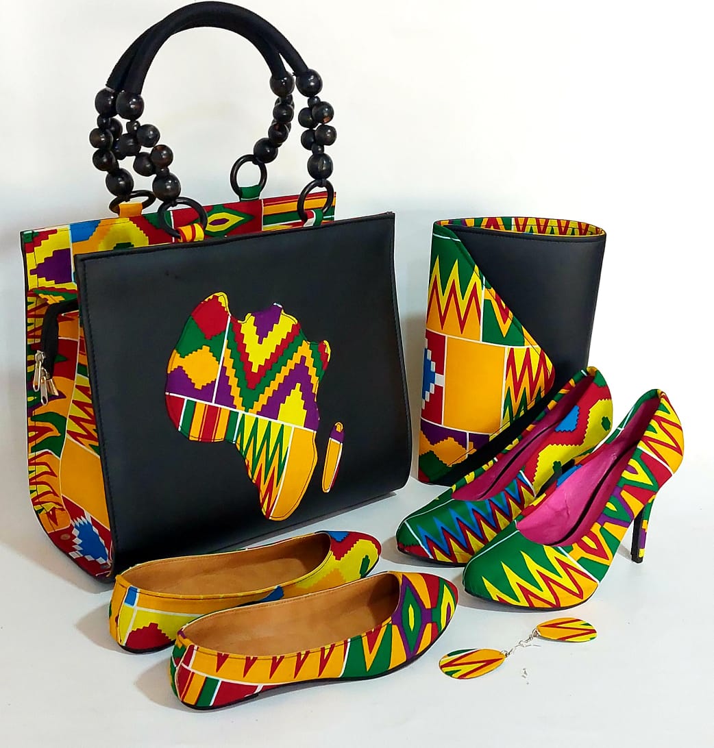 African Prints Shoes, Sandals, Earrings, Bags And Purses 