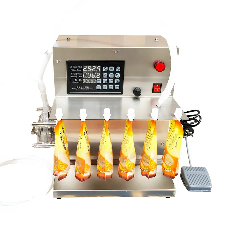 Small semi-automatic 8l peristaltic pump filling machine installed yoghurt freshly ground bean paste liquid tank