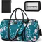 Garment bag for travel convertible carry on garment bag large travel duffel bags for women 2 in 1 hanging suitcase suit travel bags for women & men 3pcs set, f-navy floral