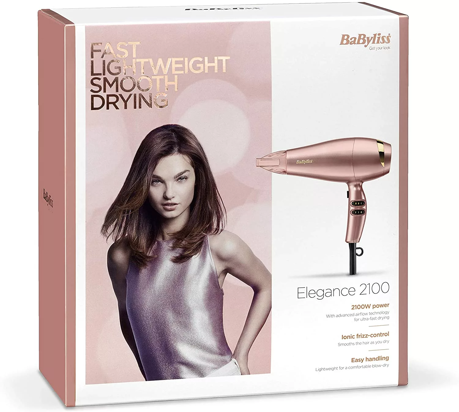 Babyliss elegance 2100w hair dryer with advanced airflow technology for ultra-quick - uk plug