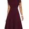 Women's vintage dress ruffle flared a line swing casual cocktail party dresses with pockets