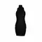 Sleeveless black hot hip solid color wood ears clothes women dress