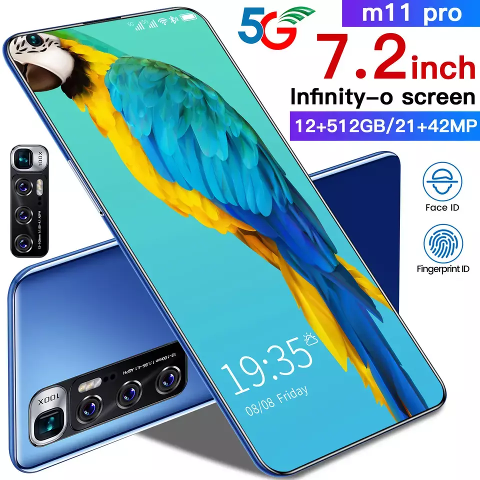 Smart phone m11 pro android mobile smartphone unlocked smartphone m11 pro with dual sim card face id original unlock android 9.0