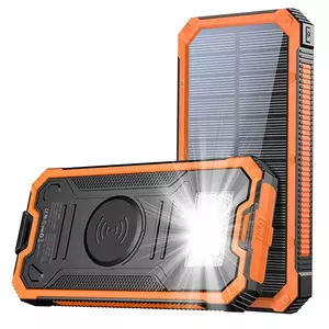   Solar Power Bank 15000 M Ah Waterproof Slim Dual Usb Portable Solar Charger For Travel 