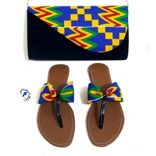 Afrique Hand Bag And Sandals Match For Women Traditional Handbag Set
