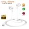 High quality usb c digital earbuds with microphone noise cancelling hifi stereo headphones - white