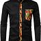Men's african dashiki shirt, stand-up collar tribal graphic patchwork long sleeve