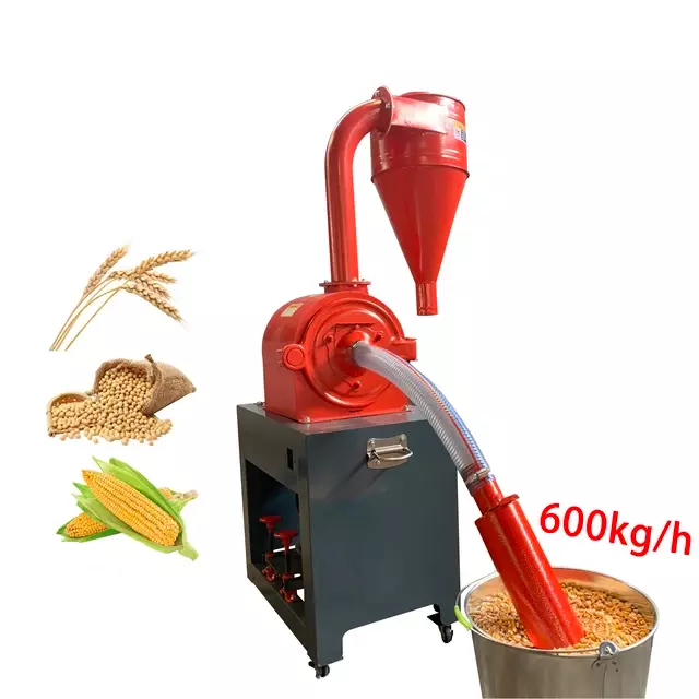 Hammer mill machine with suction for grinding grains corn