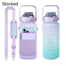 Water Bottle Rubber Vacuum Bling Stainless Steel  With Sleeve And Strap Phone Holder 1 L, To 1.5 L. To 2 L