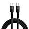 2m length nylon braided usb-c charging cable - black
