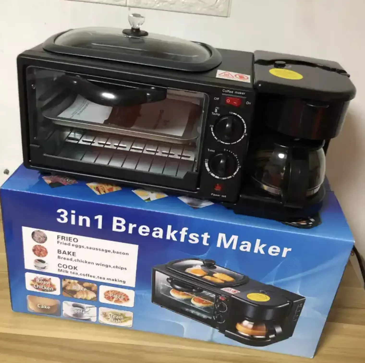 3 in1 breakfast maker machine 12l oven capacity and 1liter coffee