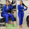 Ladies clothing office wear blue women top and down
