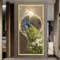 Wall painting led framed wall art crystal peacock pictures