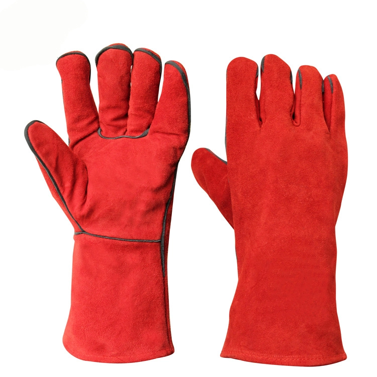 Welding gloves 14inches hand safety welding gloves heat resistant leather gloves for welder