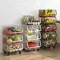 Trolley basket movable kitchen shelf stainless steel food rack storage
