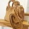 Mini stylish woman leather ruched shoulder bag tote bag plait handle hot selling luxury handbag high-quality ladies pu leather for makeup lipstick purses accessories